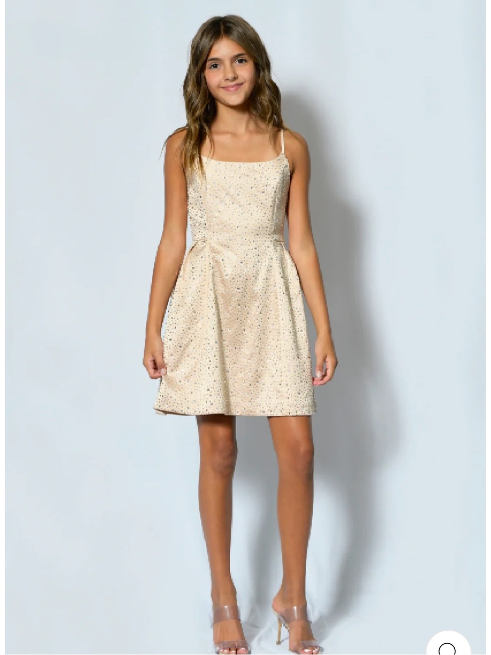 Katie J NYC Gianna Sparkle Stones Dress - gold